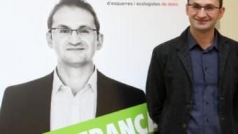 El candidat d'ICV-EUiA a la presidència de la Generalitat i el número tres de la llista, Jordi Miralles, presenten la campanya de la coalició per a les eleccions del 28-N ACN