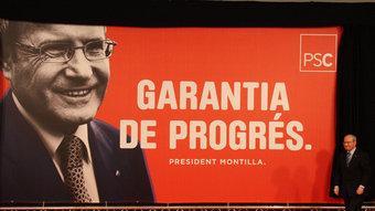 Montilla ha destapat el cartell amb el lema de campanya del PSC XAVIER ALSINET