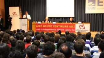Un auditori de 250 persones van assistir ahir a l'acte organitzat per Solidaritat Catalana, amb la presència de Joan Laporta i Toni Strubell J.n.