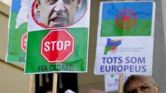 Una protesta a Barcelona contra l'expulsió de gitanos romanesos i búlgars de l'Estat francès, el setembre passat AFP