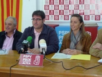 Maisa Lloret, Gaspar Lloret, Eloy Hidalgo i Andrés Ripoll en conferència de premsa. CEDIDA