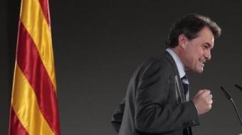 El presidenciable de CiU, Artur Mas, en un dels mítings celebrats aquesta primera setmana de campanya JOSÉ CARLOS LEÓN
