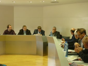 Els alcaldes de la Segarra durant la reunió de presentació de l'estudi. CC SEGARRA