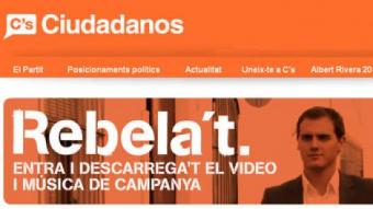 Imatge de l'eslògan en català de Ciutadans que hi ha a la versió catalana del seu web ACN