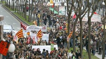 Manifestació a Tarragona contra l'establiment de les bases de la Llei d'Educació de Catalunya (LEC), el passat 14 de febrer de 2008 JUDIT FERNÀNDEZ