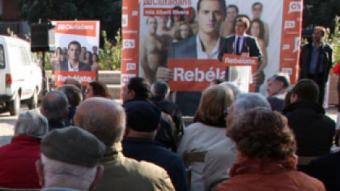 El candidat de Ciutadans, Albert Rivera, avui a la plaça Catalunya de Sant Boi BERTRAN CAZORLA / ACN