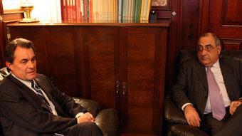 Artur Mas i Joaquim Nadal, a la reunió que han mantingut avui al Parlament PATRÍCIA MATEOS / ACN