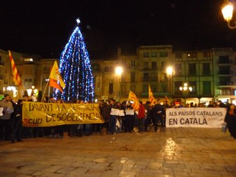 La protesta a Reus, que va ser organitzada per Òmnium Cultural Baix Camp, el Centre de Lectura, la CUP i ERC.