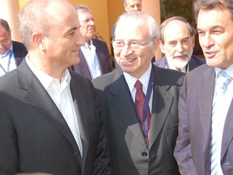 Sebastián, a l'esquerra, i Mas, a la dreta, en una trobada sobre economia a S'Agaró. X.C