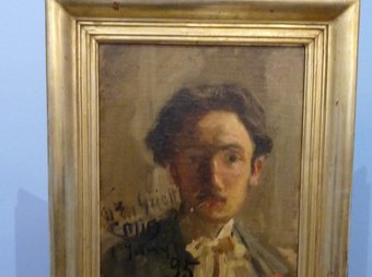 El pintor i escriptor Hortensi Güell era amic i coetani de Joaquim Mir. El quadre va ser pintat a Madrid el 1895.