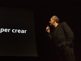 Ferran Adrià, durant la presentació del seu projecte Bulli Foundation.  LLUÍS SERRAT