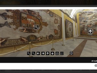 Caràtula del web on s'inicia la visita virtual per diverses sales del Palau. CEDIDA