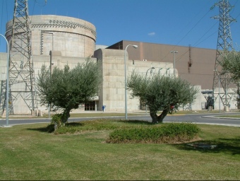 Edifici de contenció i edifici de turbines, a la central d'Ascó. EL PUNT