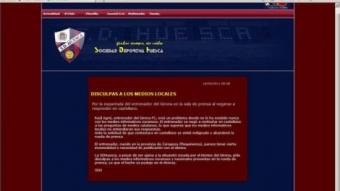 El comunicat oficial de l'Osca, en el seu web, ahir.  SD HUESCA