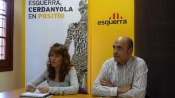 La cap de llista d'ERC, Helena Solà, i el president local, Francesc Rossinyol, en una imatge d'arxiu. C.A.F