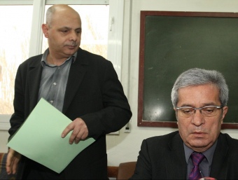 Joan Boada i Joan Saura, en una imatge del març del 2010, quan eren director general i conseller d'Interior. L. SERRAT