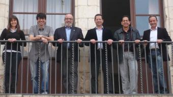 Els sis candidats que han sortit elegits dels set presentats. D'esquerra dreta: Sílvia Comas, Gregori Sarquella, Josep Maria Rufí, Jordi Cordón, Lluís Coll i Andrés Navarrete. A.V