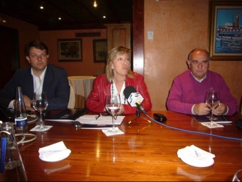 Gerard Figueras, Neus Lloveras i Josep Ibars, ahir a l'hotel Ceferino de Vilanova L.M