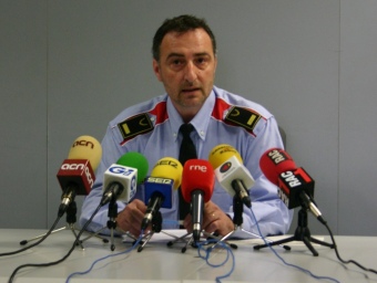 El cap de l'àrea d'investigació dels Mossos d'Esquadra, Josep Monteys, en la roda de premsa d'ahir. M. B.