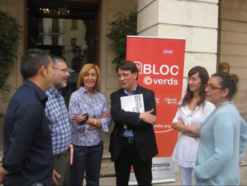 Membres de l'equip de treball del Bloc, Verds, Compromís per Gandia. ARXIU