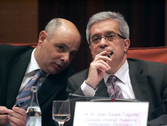 Joan Boada i Joan Saura en una compareixença al Parlament ARXIU