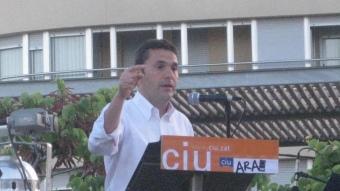 Francesc Garcia (CiU), futur alcalde montgatí, en un miting a Les Mallorquines J.G.N