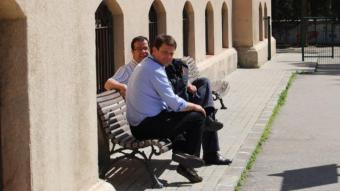 Joan Ignasi Elena (PSC) i Gerard Figueras (CiU) van coincidir a l'escola Pompeu Fabra el matí de les eleccions L.M