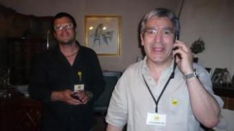 Ximenis , parlant per telèfon en conèixer els resultats i el número 3, Fèlix Galceran. E. FERRAN