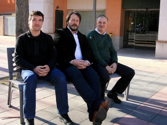 Els tres candidats . D'esquerra a dreta, Joan R. Veciana (PIG), Joan Garriga (ERC) i Robert Fauria (CiU). M. LLADÓ