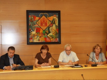 Báez, Del Frago, Ramon i Colomer, dilluns passat, en la firma del pacte PSC-CiU E.A