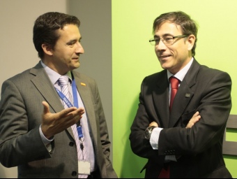 Garcia Girona i Espasa van comentar ahir el contingut de la reunió que van mantenir. J.C.L
