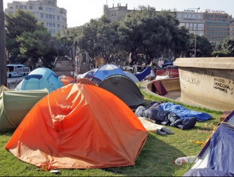 Acampada a la Plaça de Catalunya. JUANMARAMOS