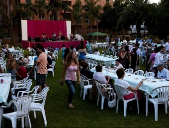 Aspecte del darrer sopar realitzat a l'Hort de Trènor en la nit de la música. ESCORCOLL