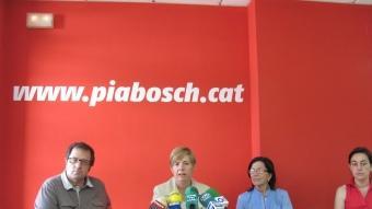 Quintana, Bosch, Barbero i Paneque ahir durant la roda de premsa dels PSC D.V