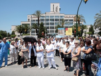 Una imatge d'una de les múltiples protestes davant de l'hospital Joan XXIII de Tarragona. JOSÉ CARLOS LEÓN