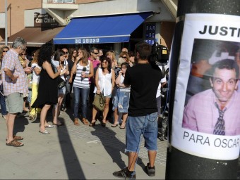 Imatge d'una concentració de suport a Òscar Sànchez, el passat juliol a Montgat JOSEP LOSADA