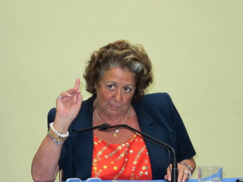 Rita Barberá, en una roda de premsa divendres EFE
