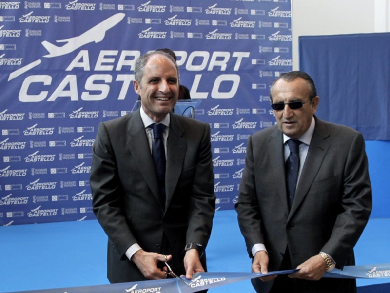 Fabra i l'expresident Camps en la inauguració de l'aeroport. ARXIU