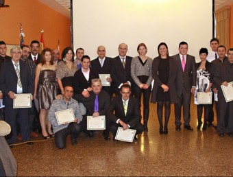 Voluntaris de Protecció Civil guardonats al sopar anual del cos de voluntaris. CEDIDA