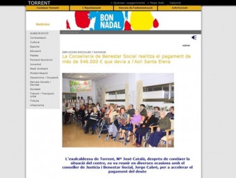 Captura de la pàgina web de l'Ajuntament. EL PUNT