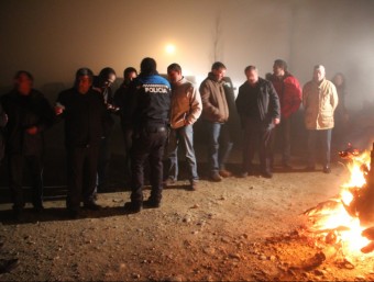 Els “pioners” d'Alcarràs, en la primera batuda que van fer a finals de gener en col·laboració amb la policia local D.M