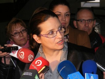 Mònica Oltra en una compareixença davant els mitjans de comunicació. EL PUNT AVUI