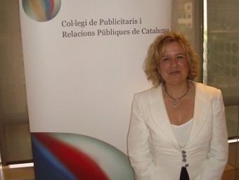 Montse Grau, a la seu del Col·legi de Publicistes i Relacions Públiques de Catalunya  ARXIU