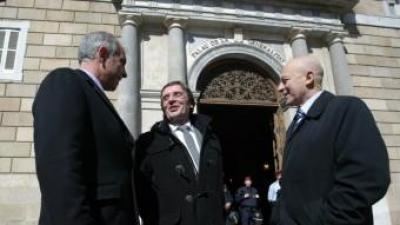 Pierre Bataille, Jean-Louis Demelin i Jordi Vera al Palau de la Generalitat QUIM PUIG