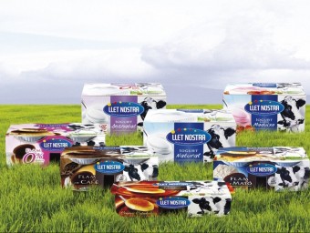 Alguns dels postres i iogurts que comercialitza actualment Llet Nostra. LLET NOSTRA