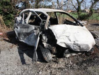 El vehicle de la víctima accidentat a Sant Feliu de Buixalleu XAVIER PI / ACN