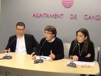 Moya, Milvaques i un altre regidor del Bloc en conferència de premsa. CEDIDA