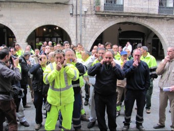 Protesta dels treballadors de l'Ajuntament de Girona contra les retallades DANI VILÀ