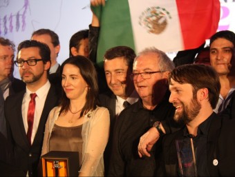 Joan Roca, entre Elena i Juan Mari Arzak, al costat de René Redzepi, ahir al vespre, després de fer-se pública la llista ACN