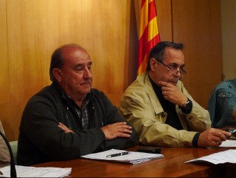 Esteve Callís, que va explicar detalls del pla, amb l'alcalde, Pere Espinet. N. FORNS